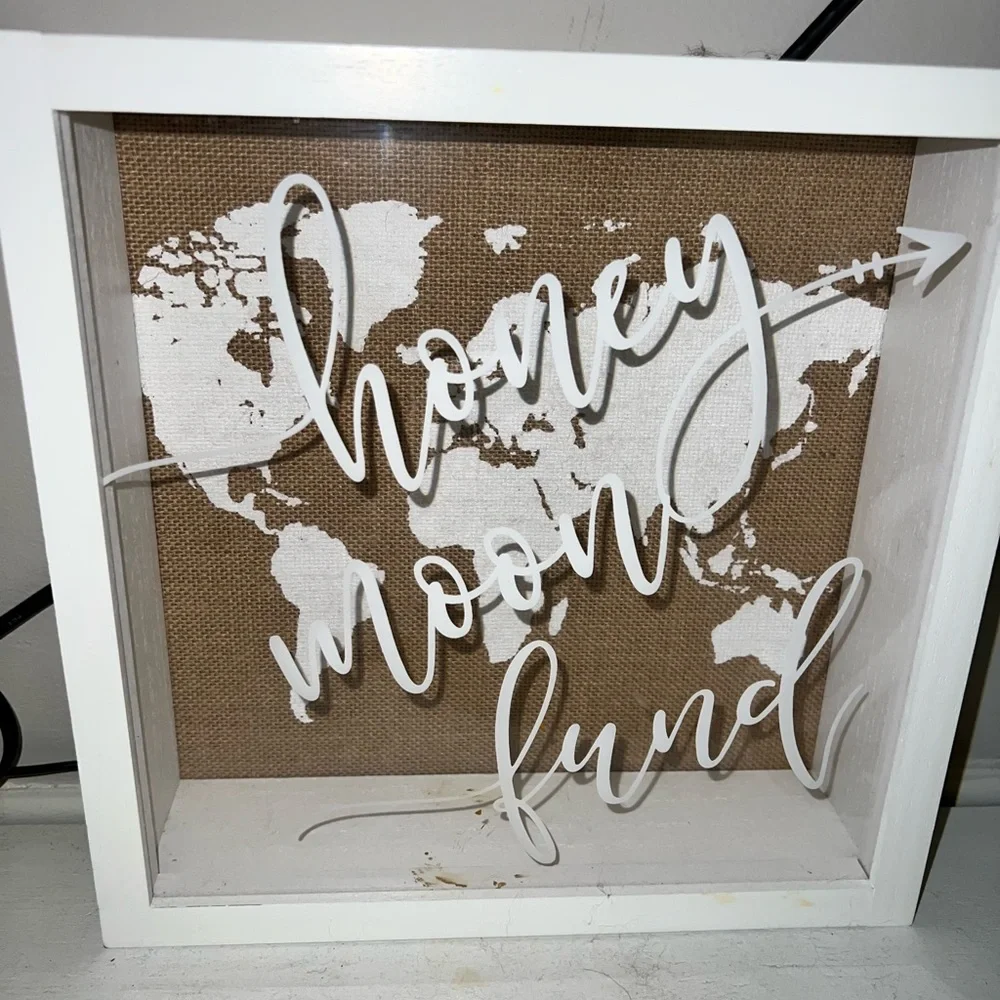 Hobby Lobby White and Brown Honeymoon Fund Box